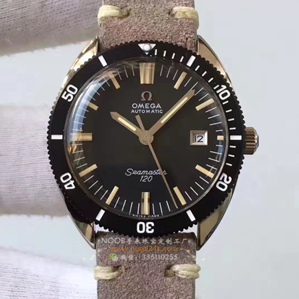 【台湾工厂】欧米茄 复古海马120 黑色自动机械腕表