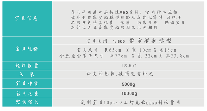 X65cm散杂货船模型_散货船模型_杂货船模型_海艺坊船舶模型制作