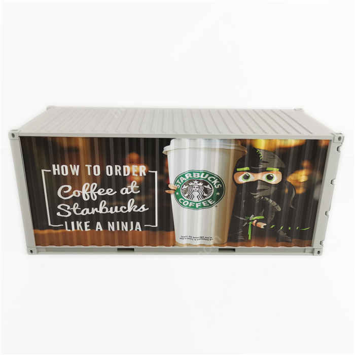 1:20创意涂鸦集装箱星巴克集装箱纸巾盒笔筒模型制作