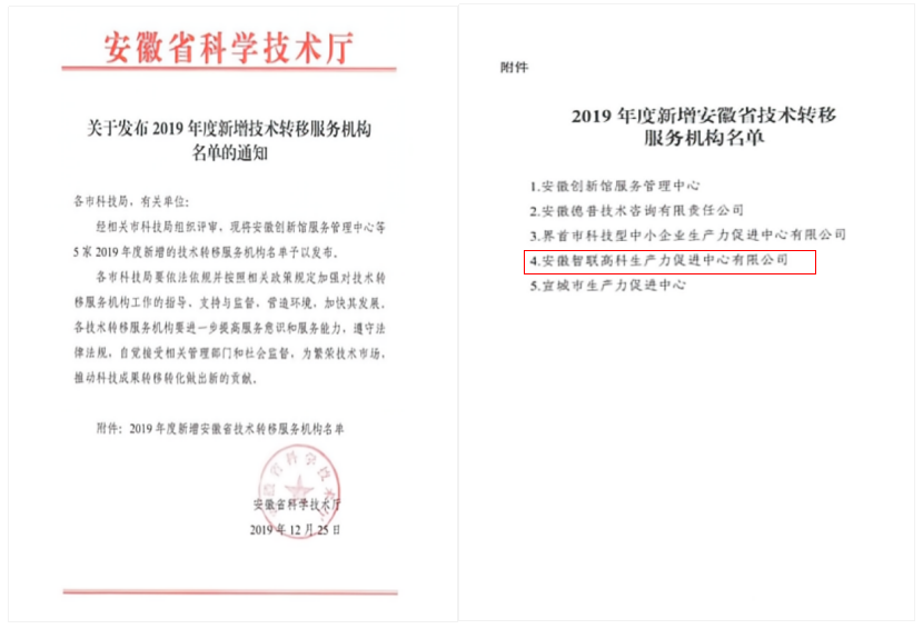 安徽省技术转移服务机构