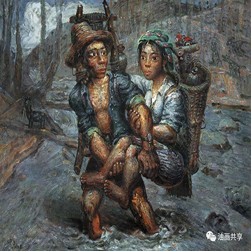 罗中立-油画作品