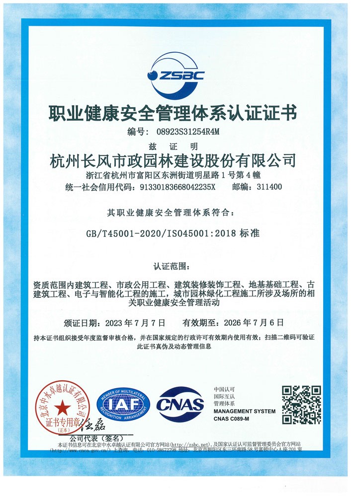 职业健康安全管理体系认证