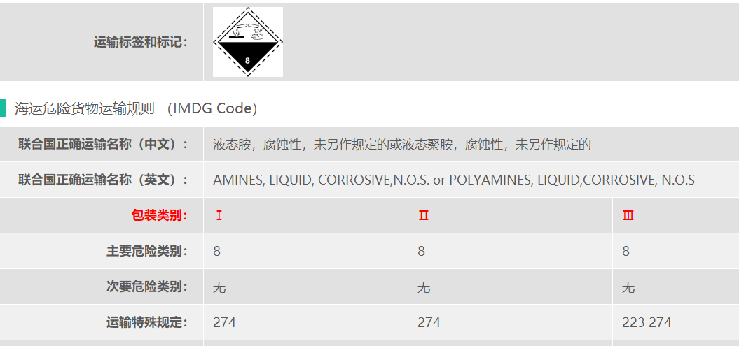 三辛癸烷基叔胺危险品海运出口