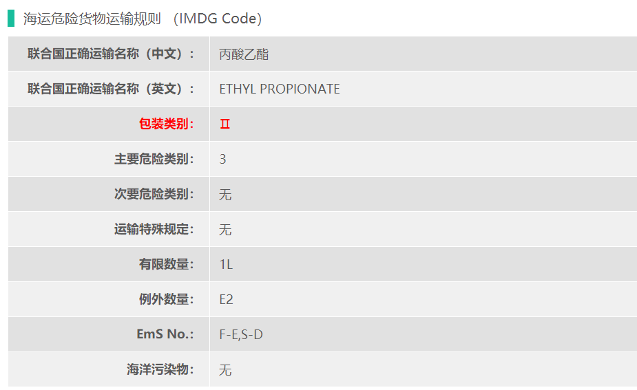 UN1195丙酸乙酯危险品货代
