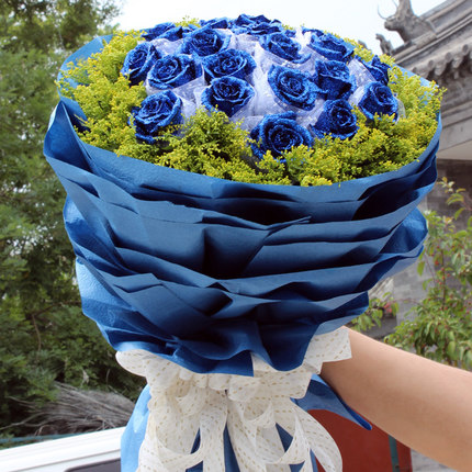 19朵蓝色妖姬花束
