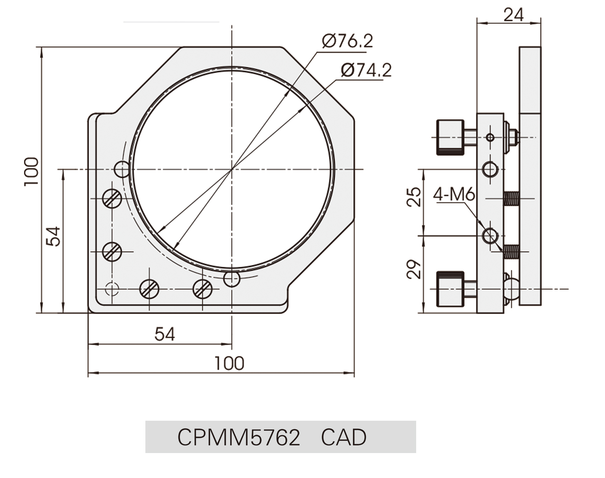 CPMM5762系列两维调整镜架CAD